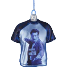 Doctor Who - T-Shirt Shape 3.5 inch Glass Christmas Ornament