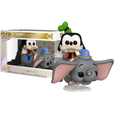 Walt Disney World: 50th Anniversary - Goofy with Dumbo The Flying Elephant Attraction Pop! Rides Vinyl Figure