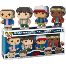 Stranger Things - Dustin, Lucas, Mike and Eleven with Eggos 8-Bit Pop! Vinyl Figure 4-Pack
