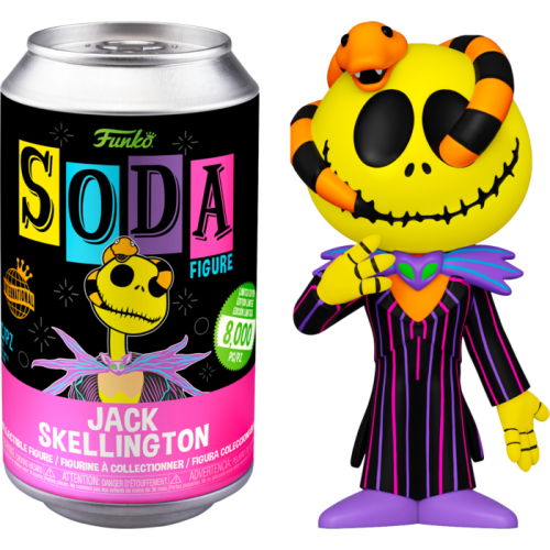 The Nightmare Before Christmas - Jack Skellington with Snake Blacklight Vinyl SODA Figure in Collector Can (International Edition)