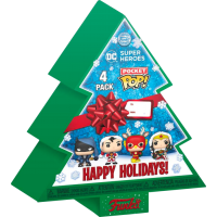 DC Super Heroes - Christmas Tree Holiday Box Pocket Pop! Vinyl Figure 4-Pack