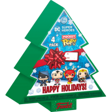 DC Super Heroes - Christmas Tree Holiday Box Pocket Pop! Vinyl Figure 4-Pack