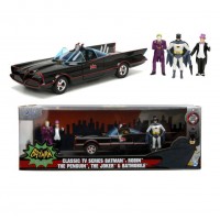 Batman (TV) - Classic Batmobile with 4 Figures 1:24 Scale Set