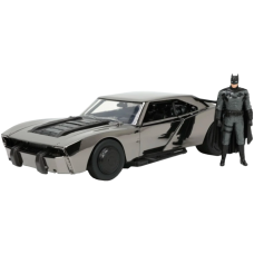 The Batman (2022) - Batman with Black Chrome Batmobile Hollywood Rides 1/24th Scale Die-Cast Vehicle Replica (2022 Convention Exclusive)