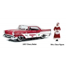Holiday Rides - Mrs. Santa Claus & 1957 Chevrolet Bel Air 2022 Holiday 1/32 Scale Die-Cast Vehicle Replica