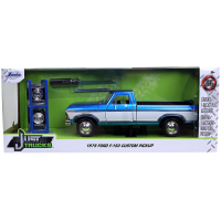 Just Trucks - Cobalt Blue 1979 Ford F-150 Custom Pickup with Tyre Rack 1/24th Scale Die-Cast Vehicle Replica