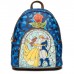 Beauty and the Beast (1991) - Stained Glass 10 Inch Faux Leather Mini Backpack