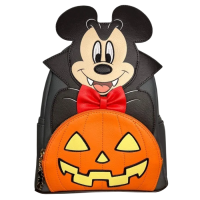 Disney - Mickey Vampire Pumpkin Glow in the Dark 10 Inch Faux Leather Mini Backpack