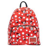 Disney - Minnie Mouse Polka Dots Red 10 Inch Faux Leather Mini Backpack