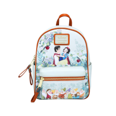 Snow White and the Seven Dwarfs (1937) - Floral 10 Inch Faux Leather Mini Backpack