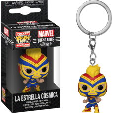 Marvel: Lucha Libre Edition - La Estrella Cosmica Captain Marvel Pocket Pop! Vinyl Keychain