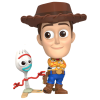 Toy Story 4 - Woody with Forky Cosbaby Hot Toys Bobble-Head Figure 2-Pack