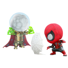 Spider-Man: Far From Home - Spider-Man & Mysterio Cosbaby 3.75” Hot Toys Bobble-Head Figure 2-Pack
