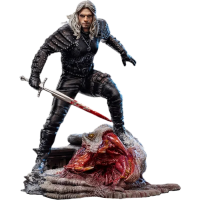 The Witcher - Geralt of Rivia over a Basilisk Head 1/10th Scale Statue