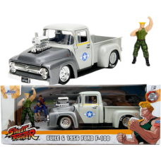 Street Fighter - Guile & 1856 Ford F-100 Anime Hollywood Rides 1/24th Scale Die-Cast Vehicle Replica