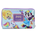 Lisa Frank - Holographic Glitter Color Block 4 inch Faux Leather Zip-Around Wallet