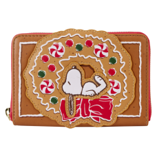 Peanuts - Snoopy Gingerbread Wreath Scented 4 inch Faux Leather Zip-Around Wallet
