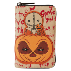 Trick 'r Treat - Sam Pumpkin 4 inch Faux Leather Zip-Around Wallet