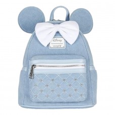 Disney - Minnie Mouse Denim 10 inch Faux Leather Mini Backpack