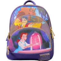Beauty and the Beast (1991) - Scenes Triple Pocket 10 inch Faux Leather Mini Backpack