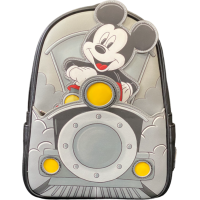 Disney - Mickey Train Light Up 10 inch Faux Leather Mini Backpack