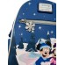 Disney - Mickey & Minnie Mouse Winter Skating Scene 10 inch Faux Leather Mini Backpack