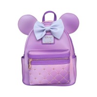 Disney - Minnie Purple Quilted 10 inch Faux Leather Mini Backpack