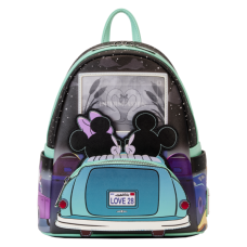 Disney - Mickey & Minnie Date Night Drive-In Lenticular 10 inch Faux Leather Mini Backpack