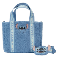 Lilo & Stitch - Stitch Sherpa 5 inch Faux Leather Tote Bag with Coin Bag