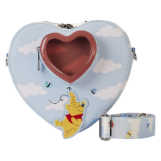Winnie the Pooh - Floating Balloons Heart 8 inch Faux Leather Crossbody Bag