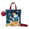 Snow White and the Seven Dwarfs (1937) - Classic Apple Quilted Velvet 13 inch Faux Leather Tote Bag with Coin Purse