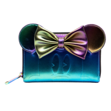 Disney - Minnie Mouse Oil Slick 4 inch Faux Leather Zip-Around Wallet