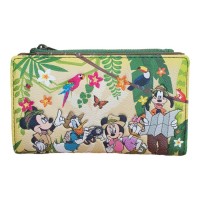 Disney - Mickey & Friends Jungle 4 inch Faux Leather Flap Wallet