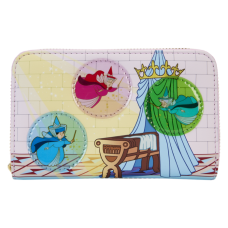 Sleeping Beauty (1959) - Three Good Fairies Stained Glass 4 inch Faux Leather Zip-Around Wallet