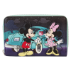 Disney - Mickey & Minnie Date Night Drive-In 4 inch Faux Leather Zip-Around Wallet