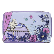 Sleeping Beauty (1959) - 65th Anniversary Floral Scene 4 inch Faux Leather Zip-Around Wallet