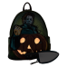 Halloween - Michael Myers Pumpkin Glow in the Dark 10 Inch Faux Leather Mini Backpack with Coin Purse