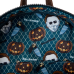 Halloween - Michael Myers Pumpkin Glow in the Dark 10 Inch Faux Leather Mini Backpack with Coin Purse