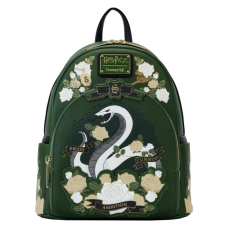 Harry Potter - Slytherin House Floral Tattoo 10 Inch Faux Leather Mini Backpack