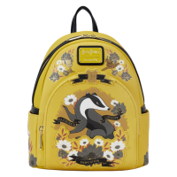 Harry Potter - Hufflepuff House Floral Tattoo 10 inch Faux Leather Mini Backpack