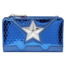 Marvel - Metallic Captain America Cosplay 4 inch Faux Leather Flap Wallet