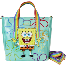 Spongebob Squarepants - 25th Anniversary Imagination 14 Inch Faux Leather Convertible Tote Bag