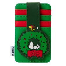 Peanuts - Snoopy & Woodstock Wreath 5 inch Faux Leather Card Holder