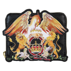 Queen - Crest Logo 4 Inch Faux Leather Zip-Around Wallet