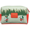 Disney - Mickey & Minnie Holiday 5 inch Faux Leather Zip-Around Cosmetic Bag