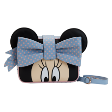 Disney - Minnie Pastel Polka Dot 7 inch Faux Leather Crossbody Bag