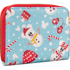 Mickey Mouse - Mickey & Minnie Mouse Snowman 4 inch Faux Leather Zip-Around Wallet