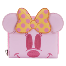 Disney - Pastel Ghost Minnie Mouse Glow in the Dark 4 inch Faux Leather Zip-Around Wallet