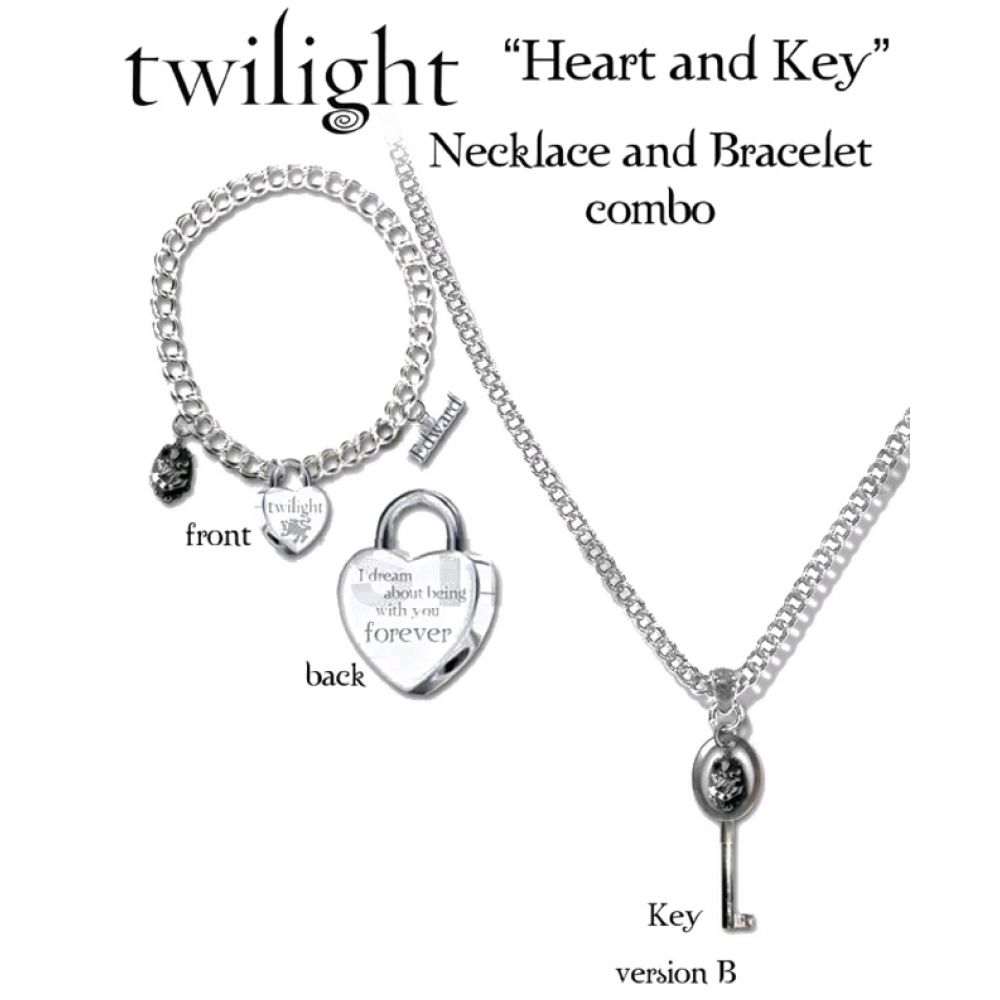Twilight - Jewellery Heart and Key Necklace/Bracelet